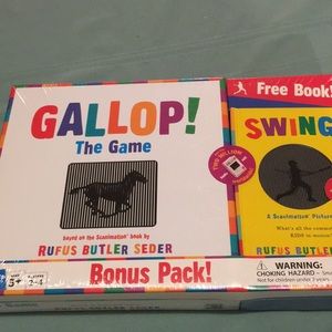 Gallop horse Book & Swing Baseball Game that come to life with scanamation NEW
